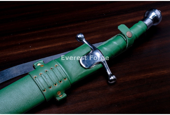 Hand-Forged Medieval Falchion Sword, Ball Pommel