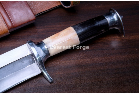 Hand-Forged Fantasy Bowie Knife, Horn and Bone Handle