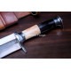 Hand-Forged Fantasy Bowie Knife, Horn and Bone Handle