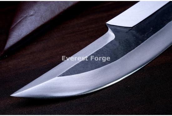 Hand-Forged Fantasy Bowie Knife, Horn and Bone Handle