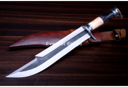 Hand-Forged Fantasy Bowie Knife, Horn and Bone Handle