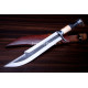 Hand-Forged Fantasy Bowie Knife, Horn and Bone Handle