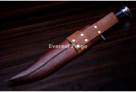 Hand-Forged Fantasy Bowie Knife, Horn and Bone Handle