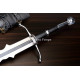 Hand-Forged Flamberge Longsword, Slotted Blade
