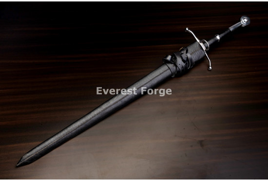 Hand-Forged Flamberge Longsword, Slotted Blade