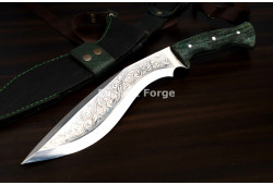 Hand-Forged Chirra Kukri, Full-Tang Slab Hilt