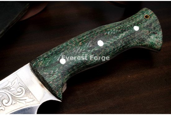 Hand-Forged Chirra Kukri, Full-Tang Slab Hilt
