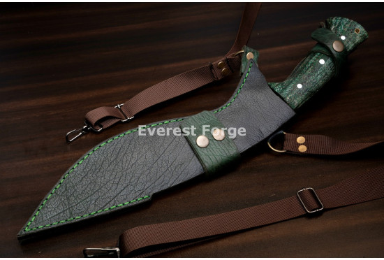 Hand-Forged Chirra Kukri, Full-Tang Slab Hilt
