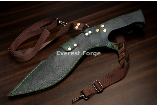 Hand-Forged Chirra Kukri, Full-Tang Slab Hilt