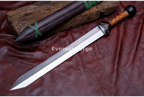 Hand-Forged Roman Gladius Sword, Fulham Type Broad Blade