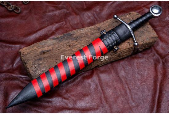 Hand-Forged Fantasy Gladius Sword, Disc Pommel Hilt