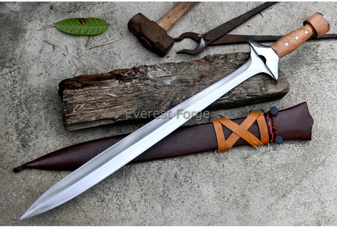 Greek Hoplite Xiphos sword shown with alternative Whitewood handle option