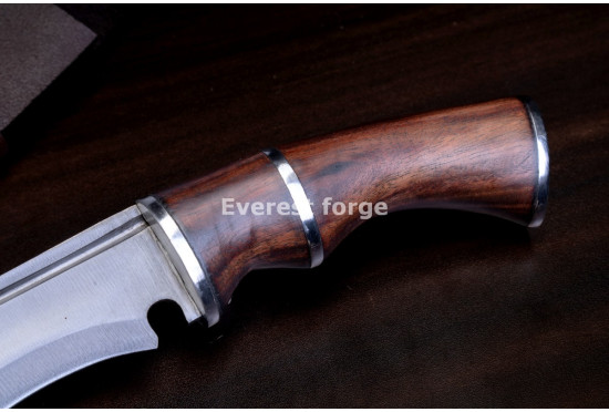 Hand-Forged Kukri Knife, Ringed Hilt