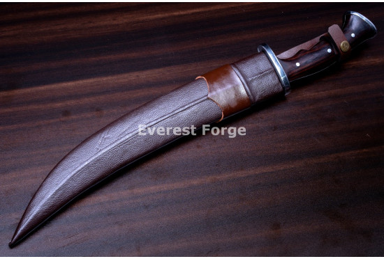 Hand-Forged Hunting Knife, Curved Fullered Blade