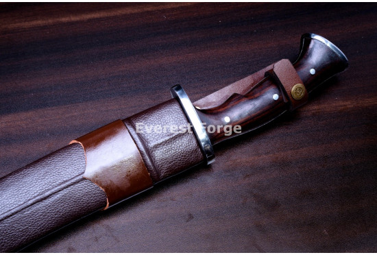 Hand-Forged Hunting Knife, Curved Fullered Blade