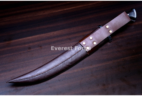 Hand-Forged Hunting Knife, Curved Fullered Blade