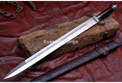 Hand-Forged Hunting Hanger Sword – Full-Tang 5160 Blade with Knuckle-Bow Guard