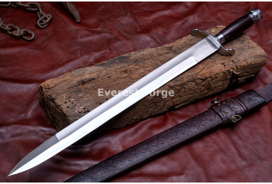 Hand-Forged Hunting Hanger Sword – Full-Tang 5160 Blade with Knuckle-Bow Guard