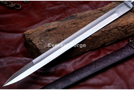Hand-Forged Hunting Hanger Sword – Full-Tang 5160 Blade with Knuckle-Bow Guard