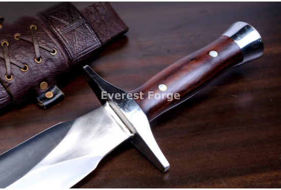 Hand-Forged Hunting Dagger, Rosewood Handle