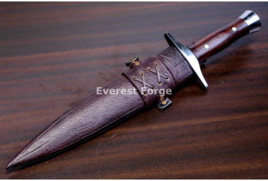 Hand-Forged Hunting Dagger, Rosewood Handle