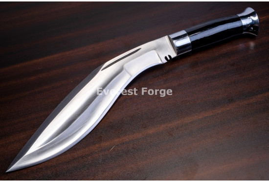 Hand-Forged Ang Khola Kukri Knife, Black Horn Handle