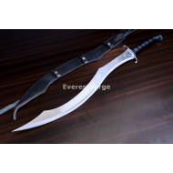 Hand-Forged Fantasy Khopesh, Sculpted Guard
