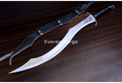 Hand-Forged Fantasy Khopesh, Sculpted Guard
