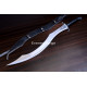 Hand-Forged Fantasy Khopesh, Sculpted Guard