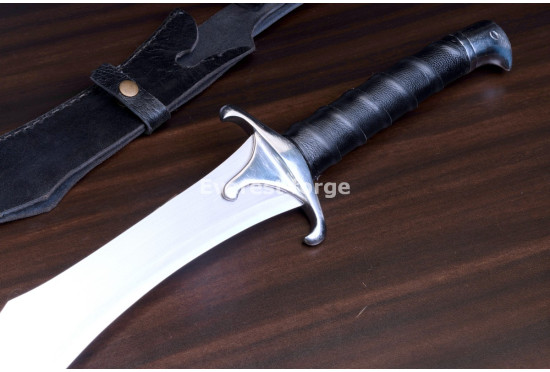 Hand-Forged Fantasy Khopesh, Sculpted Guard