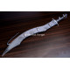 Hand-Forged Fantasy Khopesh, Sculpted Guard