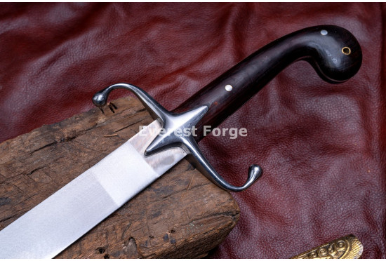 Hand-Forged Ottoman Kilij Sword – Full-Tang 5160 Curved Sabre with Rosewood Handle