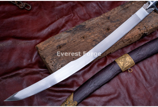 Hand-Forged Ottoman Kilij Sword – Full-Tang 5160 Curved Sabre with Rosewood Handle