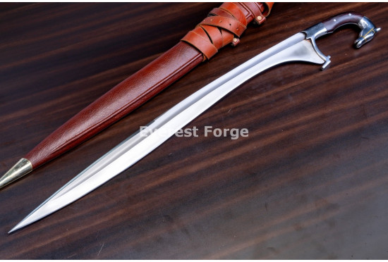 Hand-Forged Iberian Falcata Sword with Horse-Head Pommel