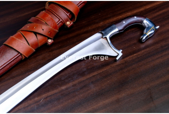 Hand-Forged Iberian Falcata Sword with Horse-Head Pommel
