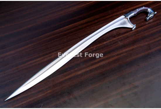 Hand-Forged Iberian Falcata Sword with Horse-Head Pommel