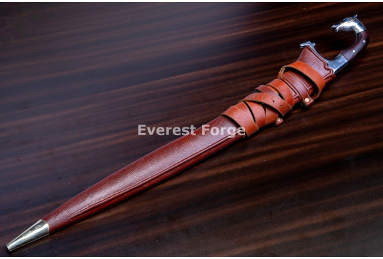 Hand-Forged Iberian Falcata Sword with Horse-Head Pommel