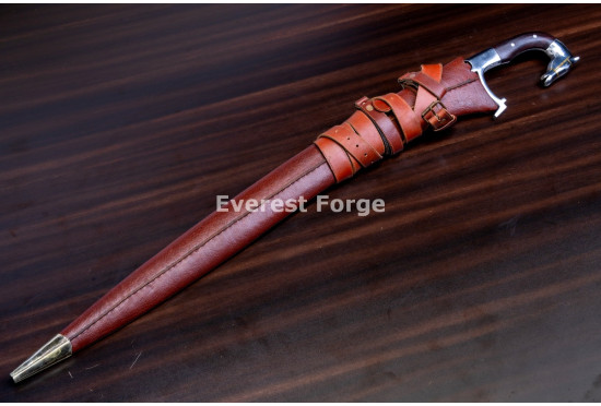 Hand-Forged Iberian Falcata Sword with Horse-Head Pommel