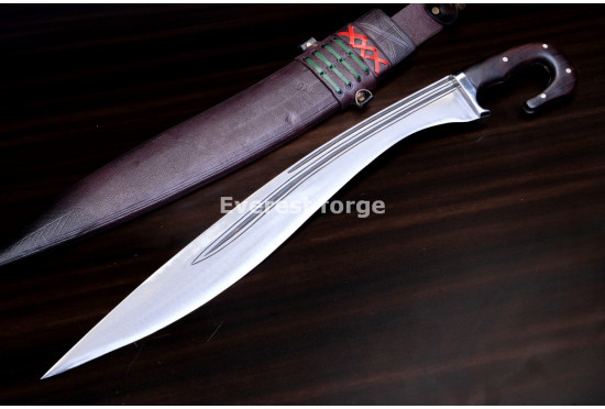 Hand-Forged Kopis Sword, Triple Fuller
