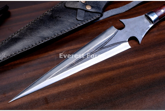 Hand-Forged Ninja Kunai Dagger, Ring Pommel