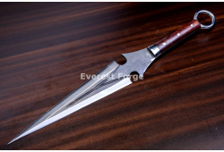 Hand-Forged Ninja Kunai Dagger, Ring Pommel