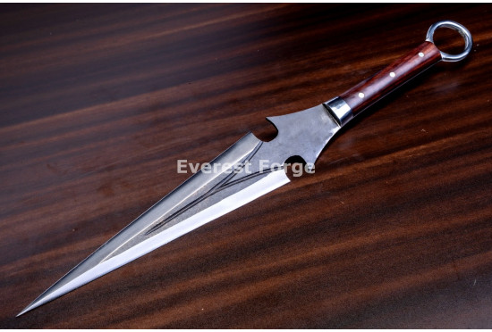 Hand-Forged Ninja Kunai Dagger, Ring Pommel