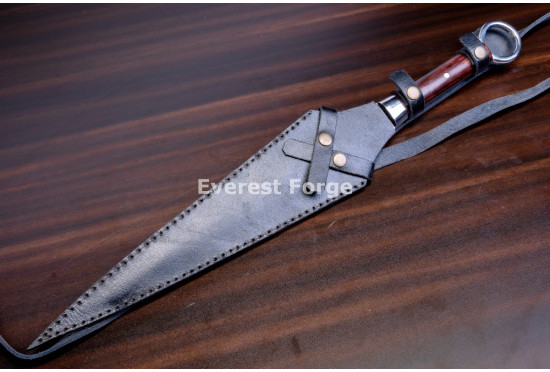Hand-Forged Ninja Kunai Dagger, Ring Pommel
