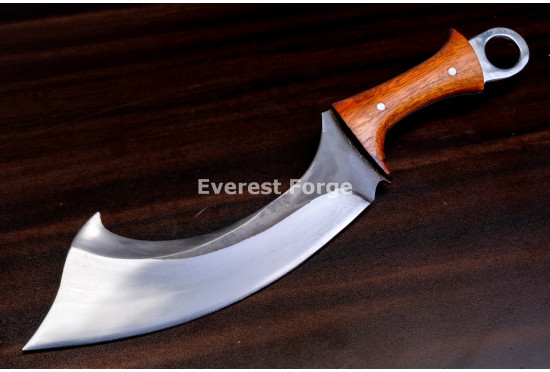 Hand-Forged Khopesh-Style Chopper, Ring Pommel