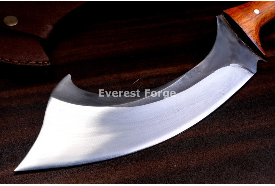 Hand-Forged Khopesh-Style Chopper, Ring Pommel