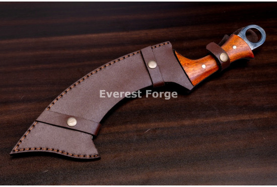 Hand-Forged Khopesh-Style Chopper, Ring Pommel