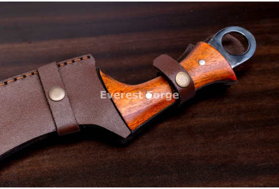 Hand-Forged Khopesh-Style Chopper, Ring Pommel