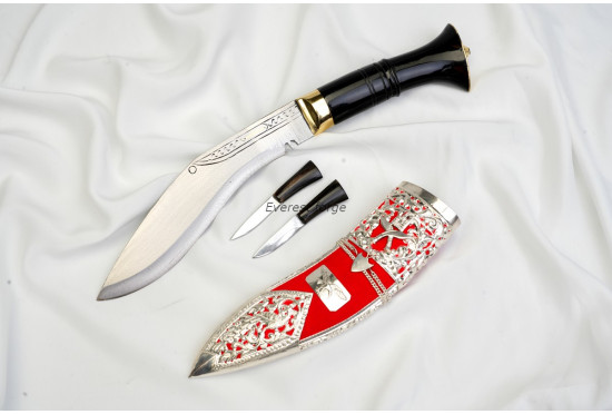 Kothimora Kukri – Flying Eagle Engraved Silver Scabbard khukuri