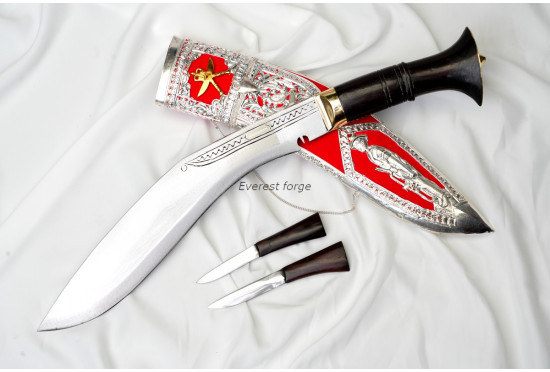 Kothimora Kukri/Khukuri – Royal Gurkha Rifles – Gold-Plated Badge 