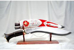 Kothimora Kukri/Khukuri – Royal Gurkha Rifles – Gold-Plated Badge 